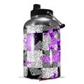 Skin Decal Wrap for 2017 RTIC One Gallon Jug Purple Checker Skull Splatter (Jug NOT INCLUDED) by WraptorSkinz