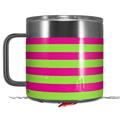 Skin Decal Wrap for Yeti Coffee Mug 14oz Psycho Stripes Neon Green and Hot Pink - 14 oz CUP NOT INCLUDED by WraptorSkinz