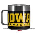 Skin Decal Wrap for Yeti Coffee Mug 14oz Iowa Hawkeyes 03 Black on Gold - 14 oz CUP NOT INCLUDED by WraptorSkinz