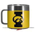 Skin Decal Wrap for Yeti Coffee Mug 14oz Iowa Hawkeyes Tigerhawk Oval 02 Black on Gold - 14 oz CUP NOT INCLUDED by WraptorSkinz