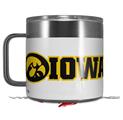 Skin Decal Wrap for Yeti Coffee Mug 14oz Iowa Hawkeyes Tigerhawk Oval 03 Black and Gold Horizontal - 14 oz CUP NOT INCLUDED by WraptorSkinz
