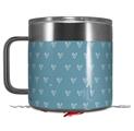 Skin Decal Wrap for Yeti Coffee Mug 14oz Hearts Blue On White - 14 oz CUP NOT INCLUDED by WraptorSkinz