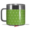 Skin Decal Wrap for Yeti Coffee Mug 14oz Hearts Green On White - 14 oz CUP NOT INCLUDED by WraptorSkinz