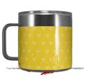 Skin Decal Wrap for Yeti Coffee Mug 14oz Hearts Yellow On White - 14 oz CUP NOT INCLUDED by WraptorSkinz
