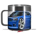 Skin Decal Wrap for Yeti Coffee Mug 14oz Charger Super Bee Blue - 14 oz CUP NOT INCLUDED by WraptorSkinz