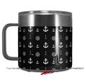 Skin Decal Wrap for Yeti Coffee Mug 14oz Nautical Anchors Away 02 Black - 14 oz CUP NOT INCLUDED by WraptorSkinz