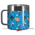 Skin Decal Wrap for Yeti Coffee Mug 14oz Beach Party Umbrellas Blue Medium - 14 oz CUP NOT INCLUDED by WraptorSkinz