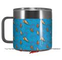 Skin Decal Wrap for Yeti Coffee Mug 14oz Sea Shells 02 Blue Medium - 14 oz CUP NOT INCLUDED by WraptorSkinz