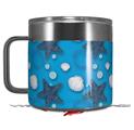 Skin Decal Wrap for Yeti Coffee Mug 14oz Starfish and Sea Shells Blue Medium - 14 oz CUP NOT INCLUDED by WraptorSkinz