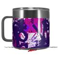 Skin Decal Wrap for Yeti Coffee Mug 14oz Purple Checker Graffiti - 14 oz CUP NOT INCLUDED by WraptorSkinz