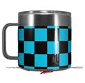 Skin Decal Wrap for Yeti Coffee Mug 14oz Checkers Blue - 14 oz CUP NOT INCLUDED by WraptorSkinz