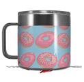 Skin Decal Wrap for Yeti Coffee Mug 14oz Donuts Blue - 14 oz CUP NOT INCLUDED by WraptorSkinz