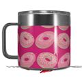 Skin Decal Wrap for Yeti Coffee Mug 14oz Donuts Hot Pink Fuchsia - 14 oz CUP NOT INCLUDED by WraptorSkinz