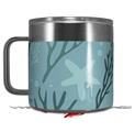 Skin Decal Wrap for Yeti Coffee Mug 14oz Sea Blue - 14 oz CUP NOT INCLUDED by WraptorSkinz