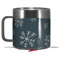Skin Decal Wrap for Yeti Coffee Mug 14oz Winter Snow Dark Blue - 14 oz CUP NOT INCLUDED by WraptorSkinz