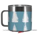 Skin Decal Wrap for Yeti Coffee Mug 14oz Winter Trees Blue - 14 oz CUP NOT INCLUDED by WraptorSkinz
