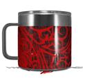 Skin Decal Wrap for Yeti Coffee Mug 14oz Folder Doodles Red - 14 oz CUP NOT INCLUDED by WraptorSkinz