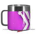 Skin Decal Wrap for Yeti Coffee Mug 14oz Black Waves Neon Teal Hot Pink - 14 oz CUP NOT INCLUDED by WraptorSkinz