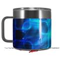 Skin Decal Wrap for Yeti Coffee Mug 14oz Cubic Shards Blue - 14 oz CUP NOT INCLUDED by WraptorSkinz