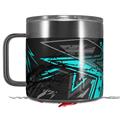 Skin Decal Wrap for Yeti Coffee Mug 14oz Baja 0032 Neon Teal - 14 oz CUP NOT INCLUDED by WraptorSkinz
