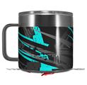 Skin Decal Wrap for Yeti Coffee Mug 14oz Baja 0014 Neon Teal - 14 oz CUP NOT INCLUDED by WraptorSkinz