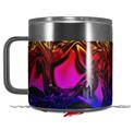 Skin Decal Wrap compatible with Yeti Coffee Mug 14oz Liquid Metal Chrome Flame Hot - 14 oz CUP NOT INCLUDED by WraptorSkinz