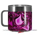 Skin Decal Wrap compatible with Yeti Coffee Mug 14oz Liquid Metal Chrome Hot Pink Fuchsia - 14 oz CUP NOT INCLUDED by WraptorSkinz