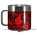 Skin Decal Wrap compatible with Yeti Coffee Mug 14oz Liquid Metal Chrome Red - 14 oz CUP NOT INCLUDED by WraptorSkinz