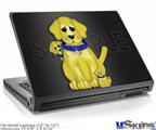 Laptop Skin (Small) - Puppy Dogs on Black