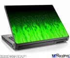 Laptop Skin (Small) - Fire Flames Green