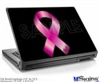 Laptop Skin (Small) - Hope Breast Cancer Pink Ribbon on Black