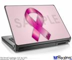Laptop Skin (Small) - Hope Breast Cancer Pink Ribbon on Pink