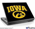 Laptop Skin (Small) - Iowa Hawkeyes Tigerhawk Oval 01 Gold on Black