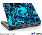 Laptop Skin (Small) - Liquid Metal Chrome Neon Blue