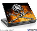 Laptop Skin (Small) - Chrome Skull on Fire