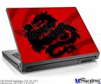 Laptop Skin (Small) - Oriental Dragon Black on Red
