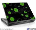 Laptop Skin (Small) - Lots of Dots Green on Black