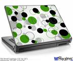 Laptop Skin (Small) - Lots of Dots Green on White