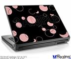 Laptop Skin (Small) - Lots of Dots Pink on Black