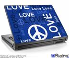 Laptop Skin (Small) - Love and Peace Blue