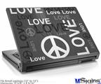 Laptop Skin (Small) - Love and Peace Gray