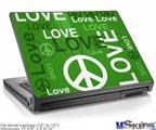 Laptop Skin (Small) - Love and Peace Green