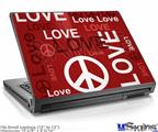 Laptop Skin (Small) - Love and Peace Red