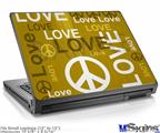 Laptop Skin (Small) - Love and Peace Yellow