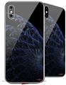 2 Decal style Skin Wraps set for Apple iPhone X and XS Blue Fern