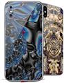 2 Decal style Skin Wraps set for Apple iPhone X and XS Broken Plastic