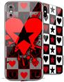 2 Decal style Skin Wraps set for Apple iPhone X and XS Emo Star Heart