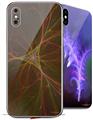 2 Decal style Skin Wraps set for Apple iPhone X and XS Bushy Triangle