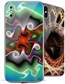 2 Decal style Skin Wraps set for Apple iPhone X and XS Butterfly