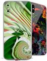 2 Decal style Skin Wraps set for Apple iPhone X and XS Chlorophyll
